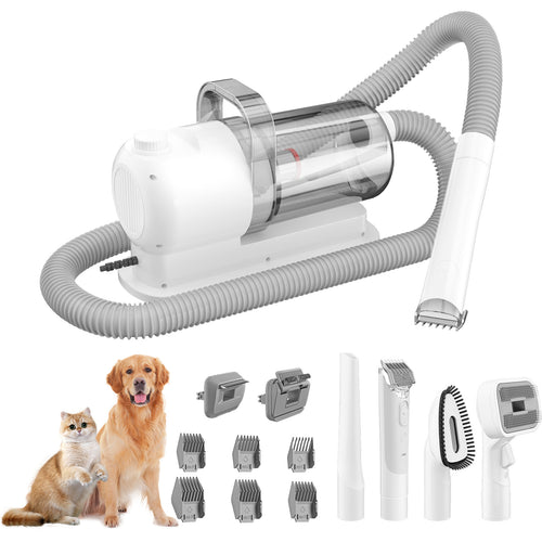 Dreamee 7-in-1 Pet Grooming Vacuum Kit – Low Noise Dog & Cat Hair Clipper, Deshedding Brush & Powerful 2.5L Pet Hair Collector