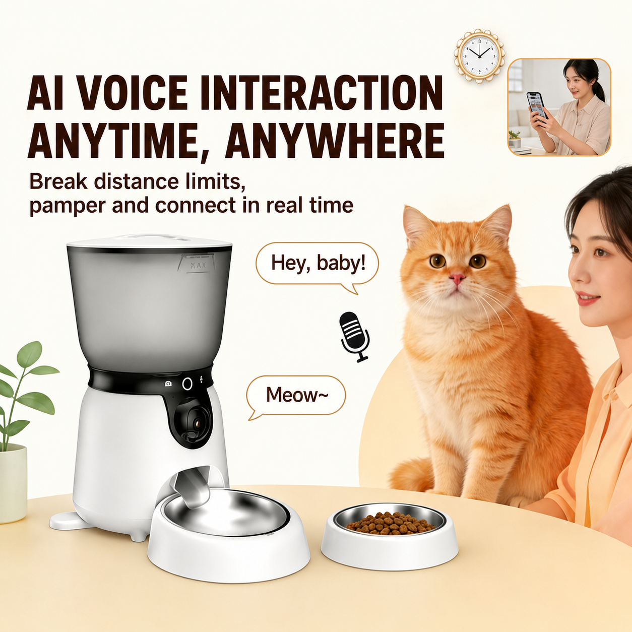 Smart Pet Feeder with Camera & App Control | Automatic WiFi Cat & Dog Feeder
