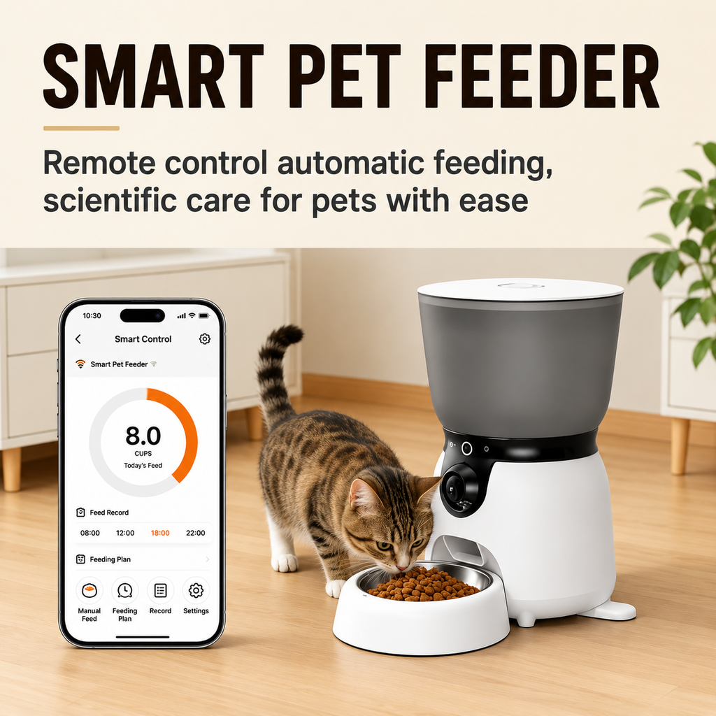 Smart Pet Feeder with Camera & App Control | Automatic WiFi Cat & Dog Feeder