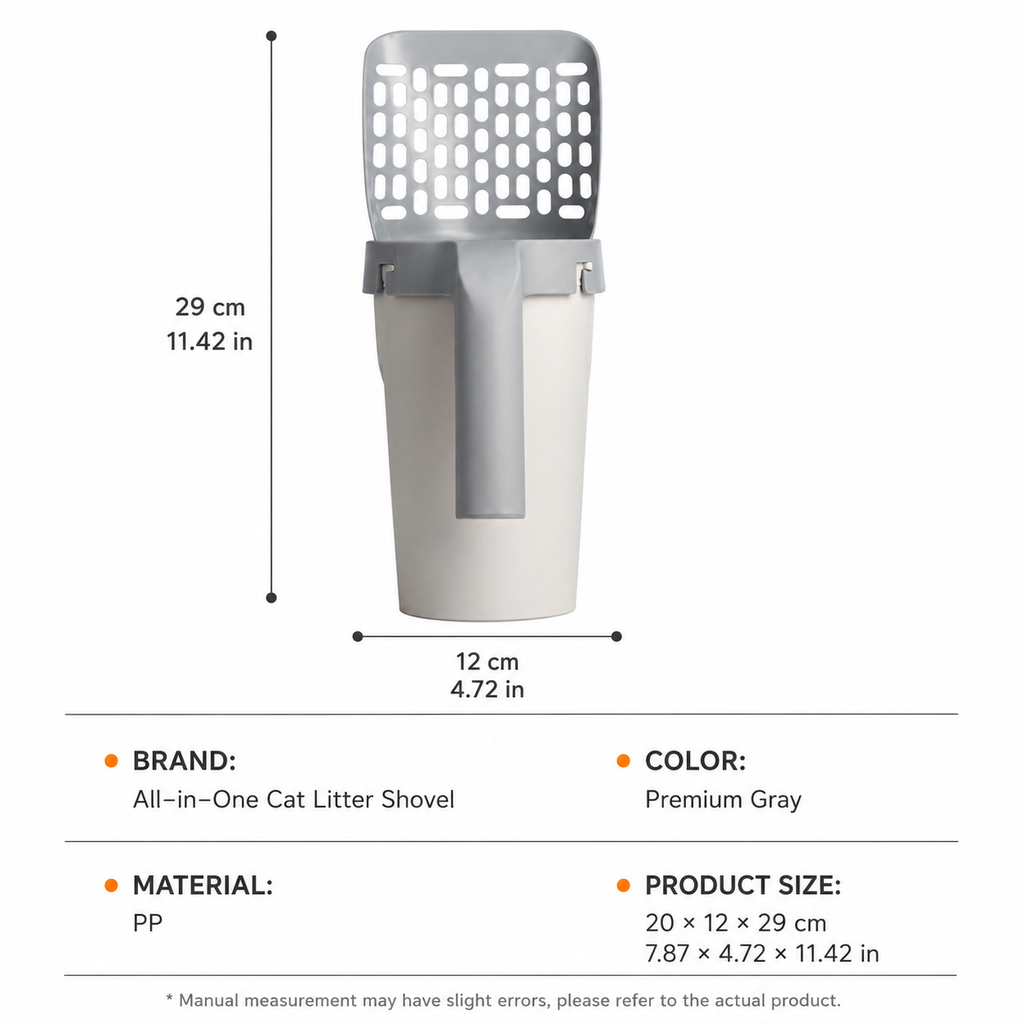 All-in-One Cat Litter Scoop with Built-in Bin
