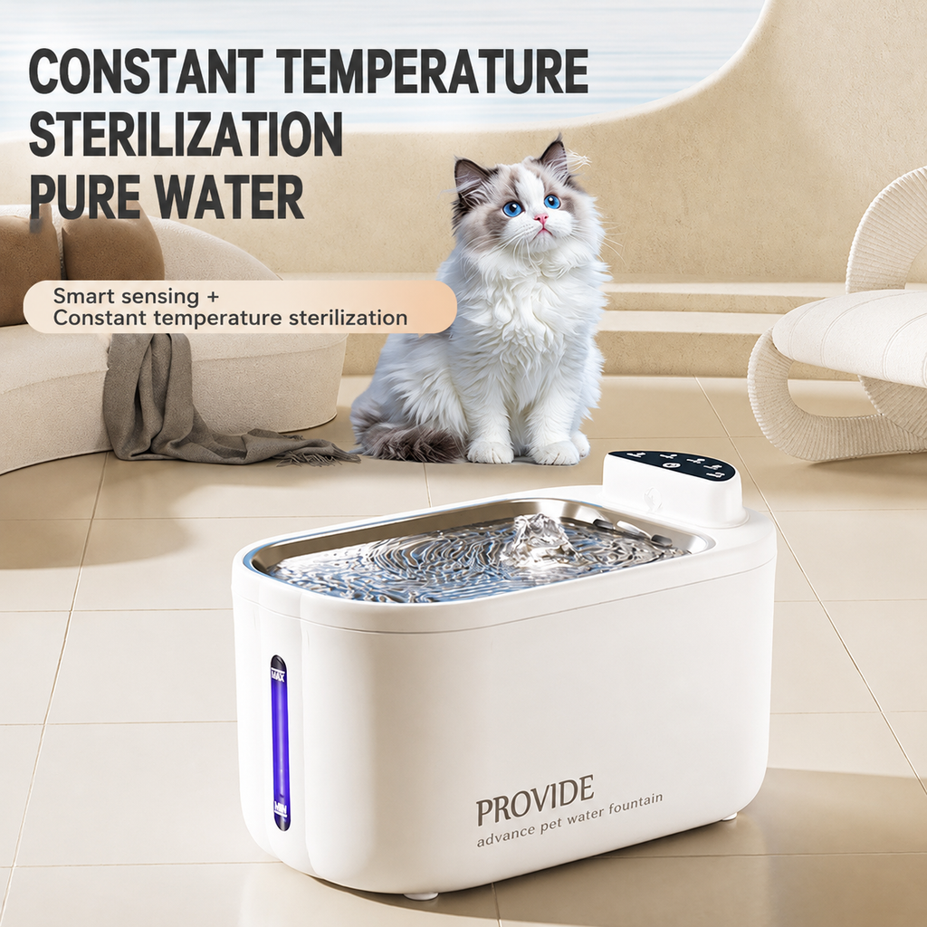 4L Smart Heated Cat Water Fountain with UV Sterilization & 3 Water Modes