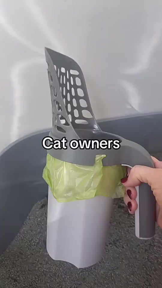 All-in-One Cat Litter Scoop with Built-in Bin
